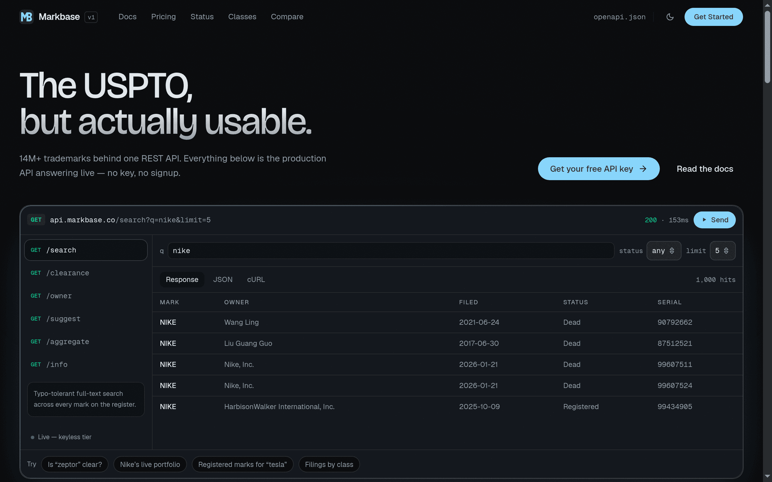 Markbase screenshot